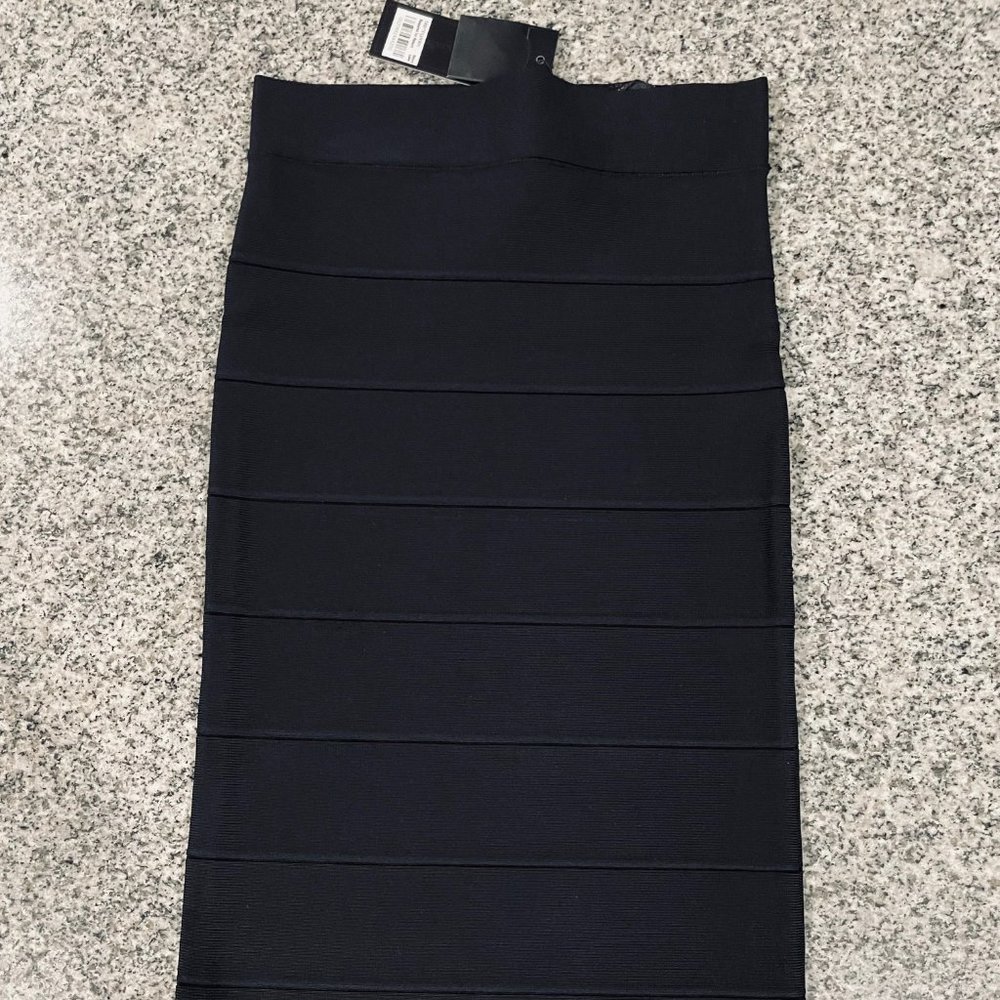 BCBG Max Azria "Leger" Black Pencil Skirt